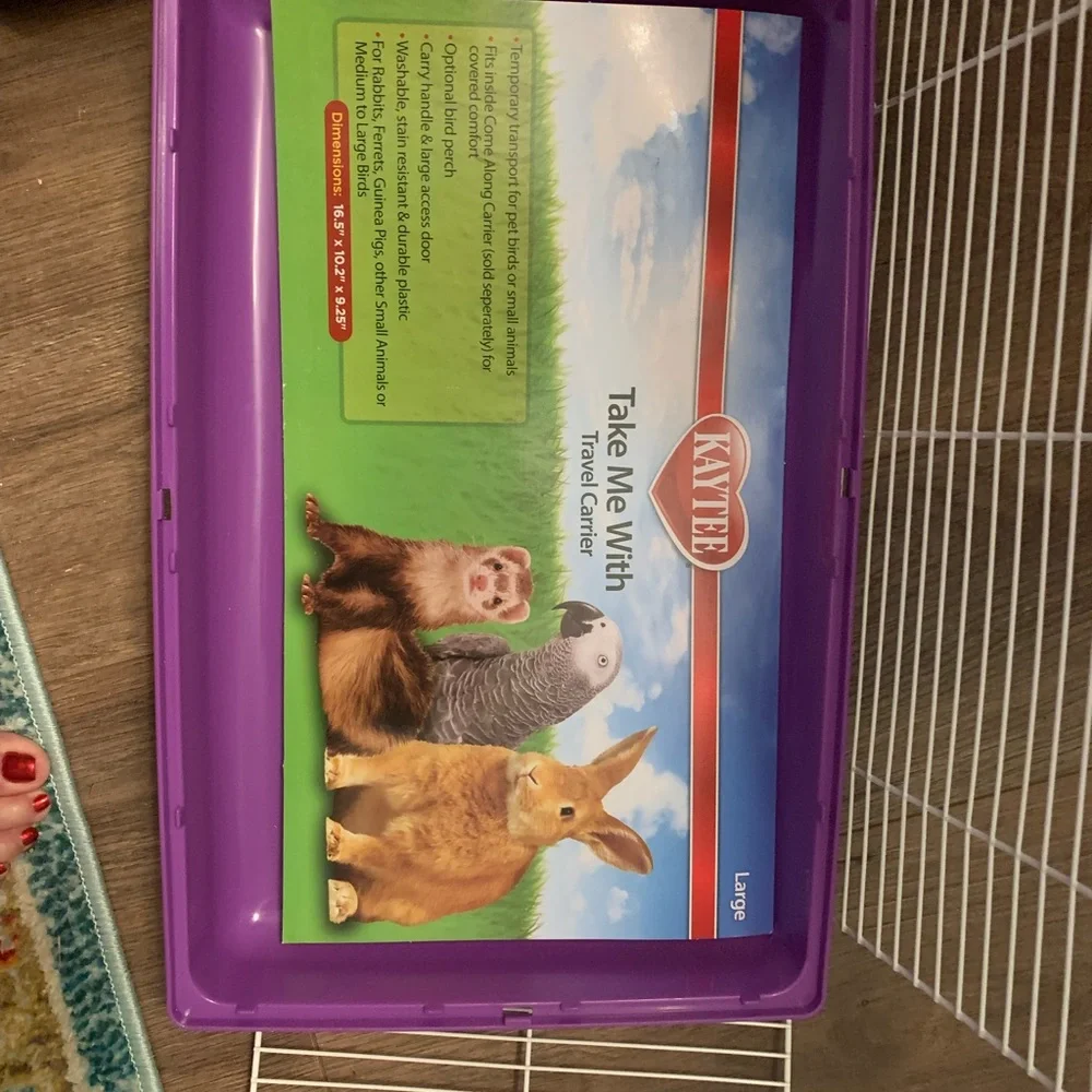 Pet bed, cage and toys….